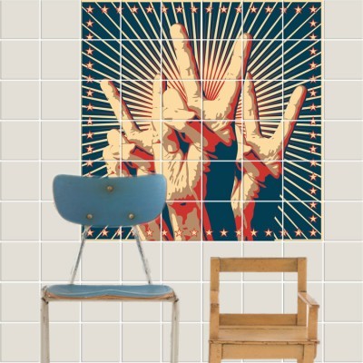 Win!, Τοίχου, Αυτοκόλλητα πλακάκια, 60 x 60 εκ.