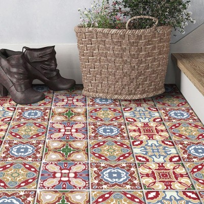 Houseart Μαροκινό μωσαϊκό μοτίβο (8 τεμάχια), Δαπέδου, Αυτοκόλλητα πλακάκια, 10 x 10 εκ.