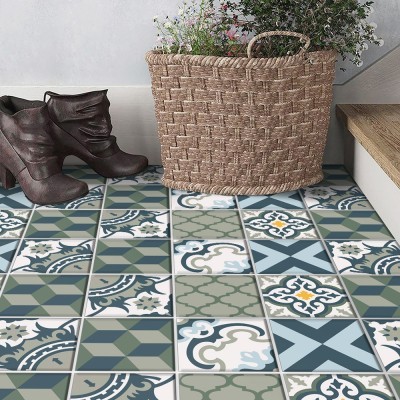 Houseart Μοτίβο σε γκρι abstract αποχρώσεις (8 τεμάχια), Δαπέδου, Αυτοκόλλητα πλακάκια, 10 x 10 εκ.