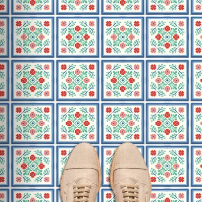 Ταλαβέρα μοτίβο (8 τεμάχια), Δαπέδου, Αυτοκόλλητα πλακάκια, 10 x 10 εκ. (49728)