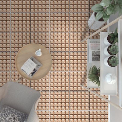 Houseart - ΣΗΜΑΝΤΙΚΟ: Σε περίπτωση διαφοράς τιμής από το κατάστημα ισχύει παντα και μόνο η τιμή του καταστήματος Bronze Μοτίβο (8 τεμάχια), Δαπέδου, Αυτοκόλλητα πλακάκι