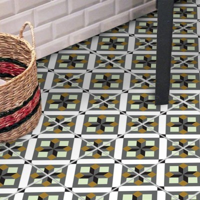 Houseart Σχέδιο με κύβο (8 τεμάχια), Δαπέδου, Αυτοκόλλητα πλακάκια, 10 x 10 εκ.