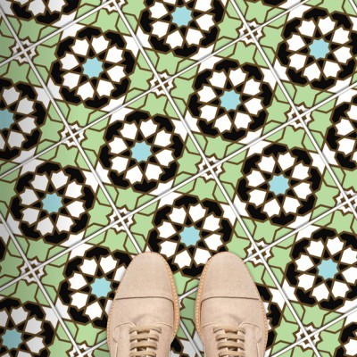 Houseart - ΣΗΜΑΝΤΙΚΟ: Σε περίπτωση διαφοράς τιμής από το κατάστημα ισχύει παντα και μόνο η τιμή του καταστήματος Ιταλικό Μοτίβο ανοιχτό πράσινο-γαλάζιο-μαύρο (8 τεμάχια