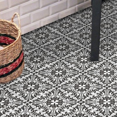 Houseart Μοντέρνο ασπρόμαυρο μοτίβο (8 τεμάχια), Δαπέδου, Αυτοκόλλητα πλακάκια, 10 x 10 εκ.