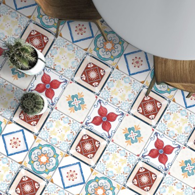 Ρετρό πλακάκια (8 τεμάχια), Δαπέδου, Αυτοκόλλητα πλακάκ