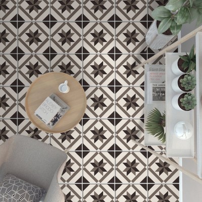 Houseart Κεραμικά πλακάκια (8 τεμάχια), Δαπέδου, Αυτοκόλλητα πλακάκια, 10 x 10 εκ.