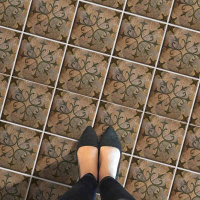 Πορτογαλικό μοτίβο ανοιχτό καφέ (8 τεμάχια), Δαπέδου, Α