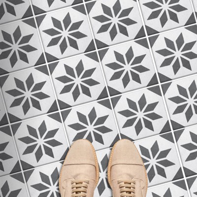 Houseart Γεωμετρικά μοτίβα (8 τεμάχια), Δαπέδου, Αυτοκόλλητα πλακάκια, 10 x 10 εκ.