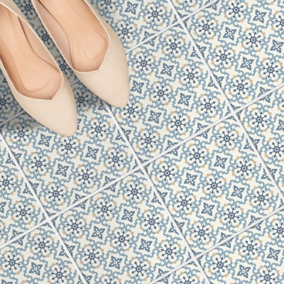 Houseart - ΣΗΜΑΝΤΙΚΟ: Σε περίπτωση διαφοράς τιμής από το κατάστημα ισχύει παντα και μόνο η τιμή του καταστήματος Μοτίβο σε μπλε ανοιχτό (8 τεμάχια), Δαπέδου, Αυτοκόλλητ