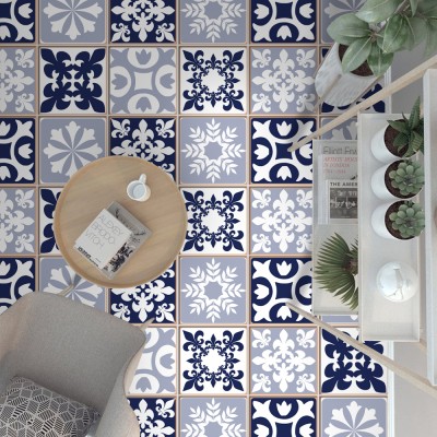 Houseart Carribean μοτίβο (8 τεμάχια), Δαπέδου, Αυτοκόλλητα πλακάκια, 10 x 10 εκ.