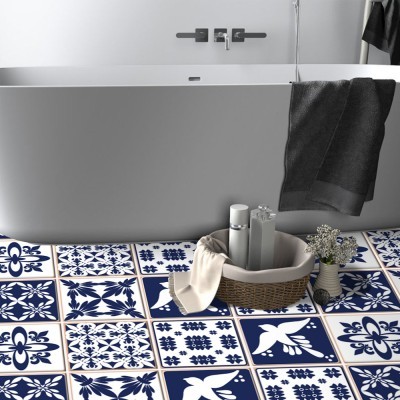 Houseart Πορτογαλικό ισπανικό μοτίβο (8 τεμάχια), Δαπέδου, Αυτοκόλλητα πλακάκια, 10 x 10 εκ.