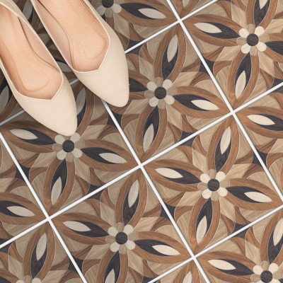 Floral Ξύλινο Σχέδιο (8 τεμάχια), Δαπέδου, Αυτοκόλλητα 