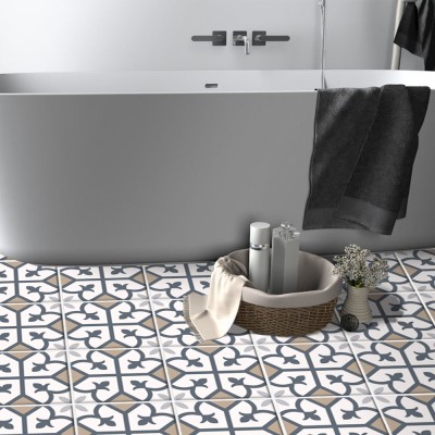 Houseart - ΣΗΜΑΝΤΙΚΟ: Σε περίπτωση διαφοράς τιμής από το κατάστημα ισχύει παντα και μόνο η τιμή του καταστήματος Μοντέρνο γεωμετρικό μοτίβο καφέ-ροζ (8 τεμάχια), Δαπέδο