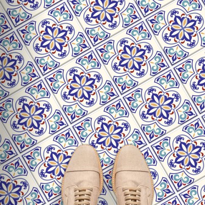 Ιταλικό μοτίβο Floral Μωβ (8 τεμάχια), Δαπέδου, Αυτοκόλ