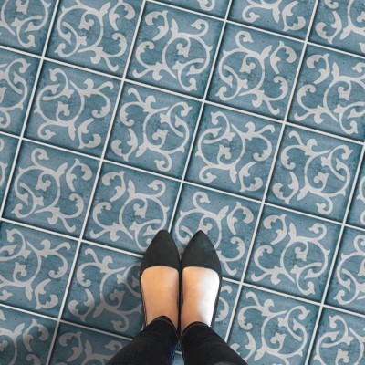 Houseart Μεσογειακό Σχέδιο (8 τεμάχια), Δαπέδου, Αυτοκόλλητα πλακάκια, 10 x 10 εκ.