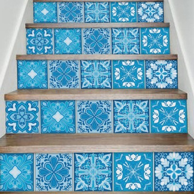 Πορτογαλικό ισπανικό μοτίβο, Σκάλα, Αυτοκόλλητα πλακάκια, 90 x 12 εκ.
