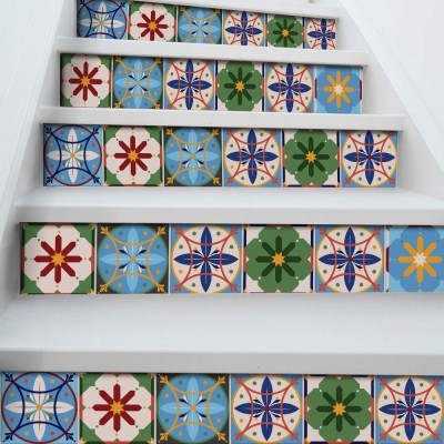 Vintage mandala μοτίβο, Σκάλα, Αυτοκόλλητα πλακάκια, 90