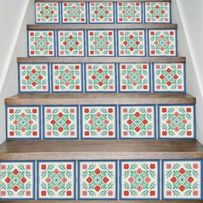 Ταλαβέρα μοτίβο, Σκάλα, Αυτοκόλλητα πλακάκια, 90 x 15 εκ. (50365)