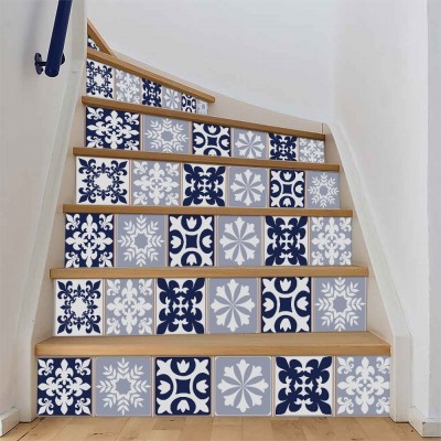 Houseart Carribean μοτίβο, Σκάλα, Αυτοκόλλητα πλακάκια, 90 x 12 εκ.