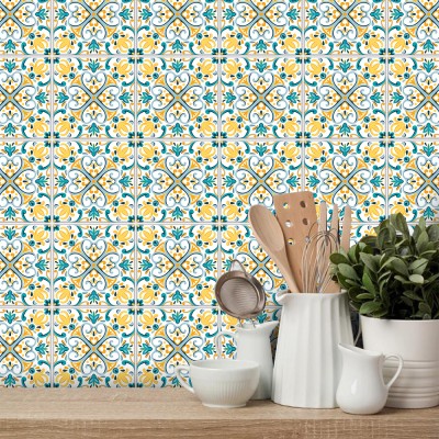 Houseart Vintage ομοιογενές μοτίβο, Ταπετσαρία, Αυτοκόλλητα πλακάκια, 100 x 100 εκ.
