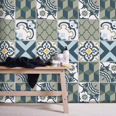 Houseart Μοτίβο σε γκρι abstract αποχρώσεις, Ταπετσαρία, Αυτοκόλλητα πλακάκια, 100 x 100 εκ.