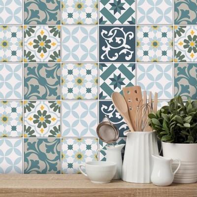 Houseart Abstract γκρι μοτίβο, Ταπετσαρία, Αυτοκόλλητα πλακάκια, 100 x 100 εκ.