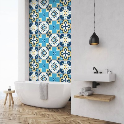 Ομοιογενές ισπανικό μοτίβο, Ταπετσαρία, Αυτοκόλλητα πλακάκια, 100 x 100 εκ.