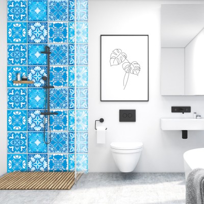 Houseart Πορτογαλικό ισπανικό μοτίβο, Ταπετσαρία, Αυτοκόλλητα πλακάκια, 100 x 100 εκ.