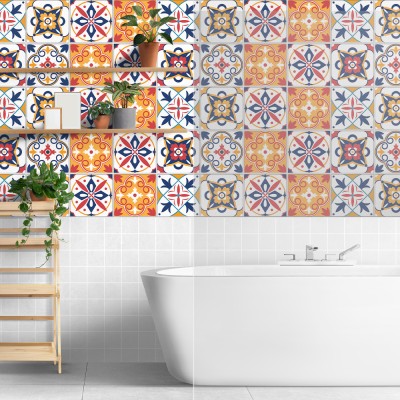 Houseart - ΣΗΜΑΝΤΙΚΟ: Σε περίπτωση διαφοράς τιμής από το κατάστημα ισχύει παντα και μόνο η τιμή του καταστήματος Ethnic πορτογαλικό μοτίβο, Ταπετσαρία, Αυτοκόλλητα πλακ