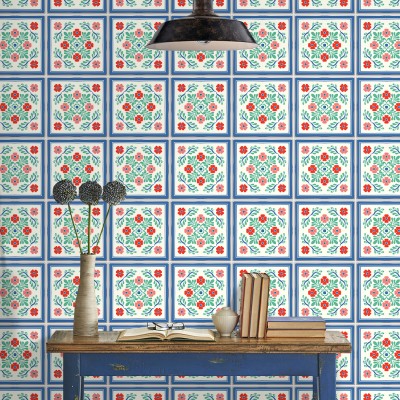 Houseart - ΣΗΜΑΝΤΙΚΟ: Σε περίπτωση διαφοράς τιμής από το κατάστημα ισχύει παντα και μόνο η τιμή του καταστήματος Ταλαβέρα μοτίβο, Ταπετσαρία, Αυτοκόλλητα πλακάκια, 100