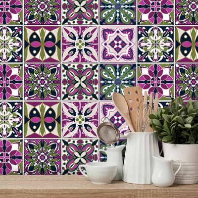 Houseart - ΣΗΜΑΝΤΙΚΟ: Σε περίπτωση διαφοράς τιμής από το κατάστημα ισχύει παντα και μόνο η τιμή του καταστήματος Πολύχρωμο contrast retro μοτίβο, Ταπετσαρία, Αυτοκόλλητ