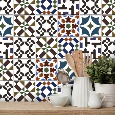 Διάφορα πολύχρωμα μοτίβα, Ταπετσαρία, Αυτοκόλλητα πλακά