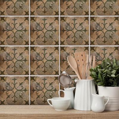 Houseart - ΣΗΜΑΝΤΙΚΟ: Σε περίπτωση διαφοράς τιμής από το κατάστημα ισχύει παντα και μόνο η τιμή του καταστήματος Πορτογαλικό μοτίβο ανοιχτό καφέ, Ταπετσαρία, Αυτοκόλλητ