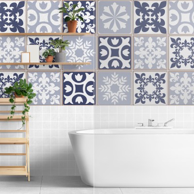 Houseart - ΣΗΜΑΝΤΙΚΟ: Σε περίπτωση διαφοράς τιμής από το κατάστημα ισχύει παντα και μόνο η τιμή του καταστήματος Carribean μοτίβο, Ταπετσαρία, Αυτοκόλλητα πλακάκια, 100