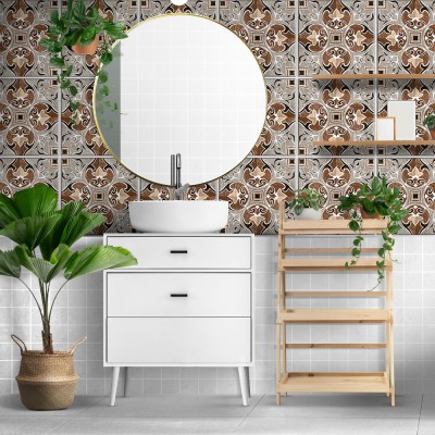 Πορτογαλικό azulejos μοτίβο καφέ-γκρι, Ταπετσαρία, Αυτο