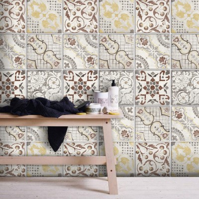 Κεραμικά Πλακάκια, Ταπετσαρία, Αυτοκόλλητα πλακάκια, 100 x 100 εκ.