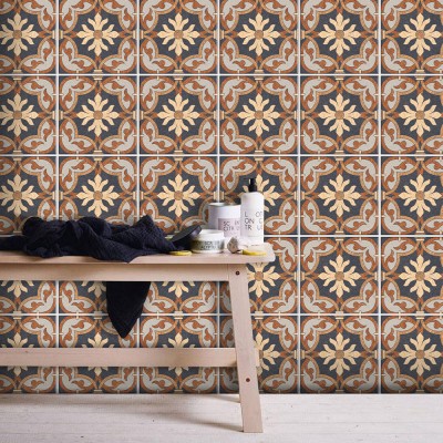 Houseart - ΣΗΜΑΝΤΙΚΟ: Σε περίπτωση διαφοράς τιμής από το κατάστημα ισχύει παντα και μόνο η τιμή του καταστήματος Πορτογαλικό ισπανικό μοτίβο Πορτοκαλί-Κίτρινο, Ταπετσαρ