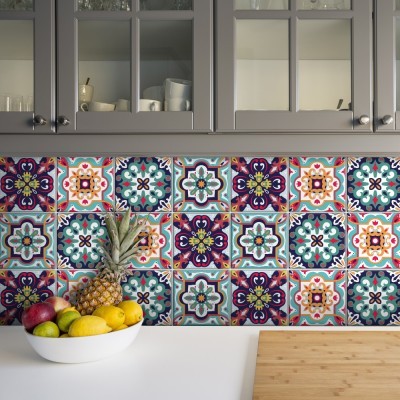 Contrast retro μοτίβο (8 τεμάχια), Τοίχου, Αυτοκόλλητα 