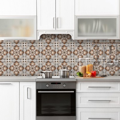 Πορτογαλικό azulejos μοτίβο καφέ-γκρι (8 τεμάχια), Τοίχ