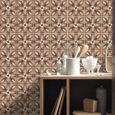 Houseart - ΣΗΜΑΝΤΙΚΟ: Σε περίπτωση διαφοράς τιμής από το κατάστημα ισχύει παντα και μόνο η τιμή του καταστήματος Floral Ξύλινο Σχέδιο (8 τεμάχια), Τοίχου, Αυτοκόλλητα π