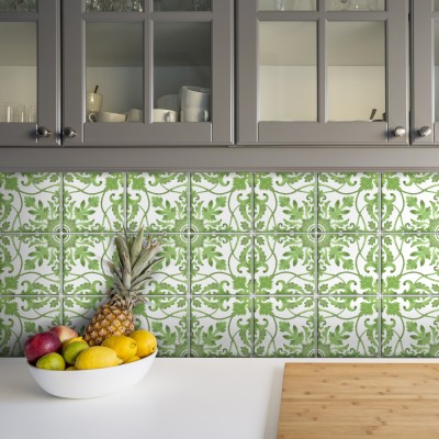 Houseart - ΣΗΜΑΝΤΙΚΟ: Σε περίπτωση διαφοράς τιμής από το κατάστημα ισχύει παντα και μόνο η τιμή του καταστήματος Πράσινο Ιταλικό Μοτίβο (8 τεμάχια), Τοίχου, Αυτοκόλλητα