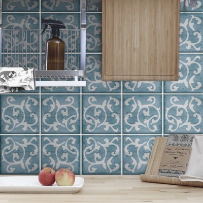 Houseart - ΣΗΜΑΝΤΙΚΟ: Σε περίπτωση διαφοράς τιμής από το κατάστημα ισχύει παντα και μόνο η τιμή του καταστήματος Μεσογειακό Σχέδιο (8 τεμάχια), Τοίχου, Αυτοκόλλητα πλακ