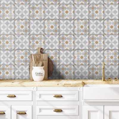 Γεωμετρικά Μοτίβα με Αστέρι (8 τεμάχια), Τοίχου, Αυτοκόλλητα πλακάκια, 10 x 10 εκ.