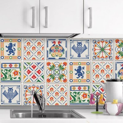 Διακόσμηση παιδικού δωματίου House Art - ΣΗΜΑΝΤΙΚΟ: Σε περίπτωση διαφοράς τιμής από το κατάστημα ισχύει παντα και μόνο η τιμή του καταστήματος Floral μοτίβο με ζώα (8 τεμάχια), Τοίχου, Αυτοκόλλητα π