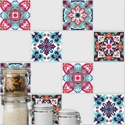 Πολύχρωμο contrast retro μοτίβο (8 τεμάχια), Τοίχου, Αυ