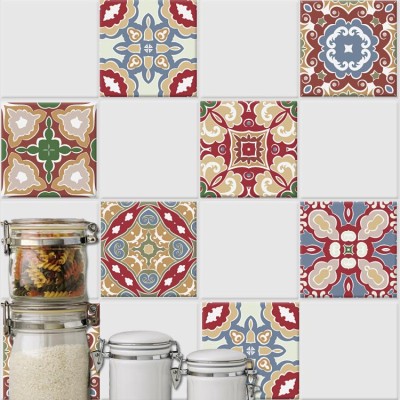 Μαροκινό μωσαϊκό μοτίβο (8 τεμάχια), Τοίχου, Αυτοκόλλητα πλακάκια, 10 x 10 εκ. (38239)