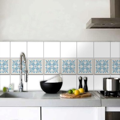 Abstract azulejo μοτίβο (8 τεμάχια), Τοίχου, Αυτοκόλλητα πλακάκια, 10 x 10 εκ. (38246)
