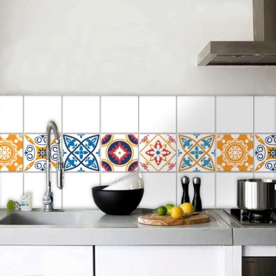 Houseart - ΣΗΜΑΝΤΙΚΟ: Σε περίπτωση διαφοράς τιμής από το κατάστημα ισχύει παντα και μόνο η τιμή του καταστήματος Πολύχρωμο πορτογαλικό μοτίβο (8 τεμάχια), Τοίχου, Αυτοκ