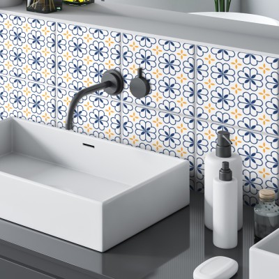 Μοτίβα σε μπλε-κίτρινο-γαλάζιο (8 τεμάχια), Τοίχου, Αυτ