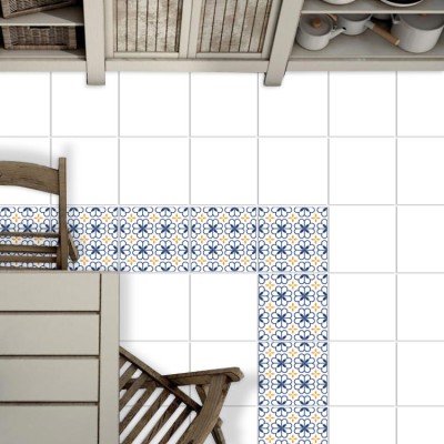 Houseart - ΣΗΜΑΝΤΙΚΟ: Σε περίπτωση διαφοράς τιμής από το κατάστημα ισχύει παντα και μόνο η τιμή του καταστήματος Πολύχρωμο floral μοτίβο (8 τεμάχια), Δαπέδου, Αυτοκόλλη